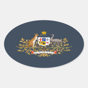 Australischer Wappen Ovaler Aufkleber