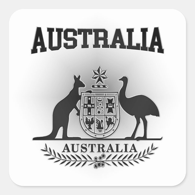 Australischer Wappen Quadratischer Aufkleber (Vorderseite)