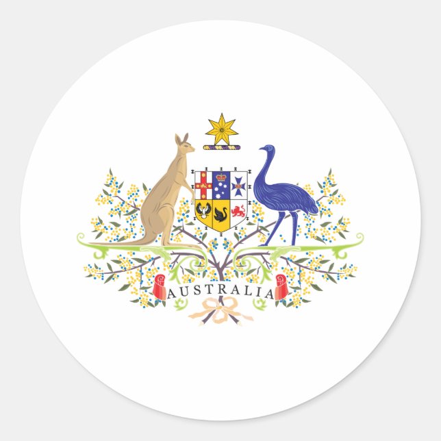 Australischer Wappen Runder Aufkleber (Vorderseite)