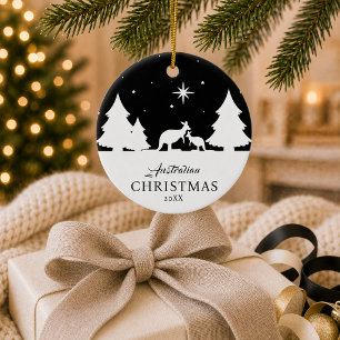 Australischer Weihnachts-Känguru-Schmuck Keramik Ornament