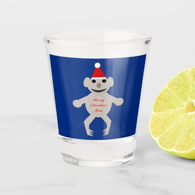 Australischer Weihnachts-Koala-Bär Schnapsglas (Vorderseite)