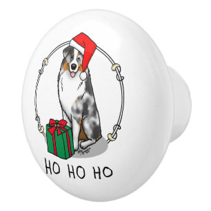 Australischer Weihnachtsschäfer (blauer Merle tan/ Keramikknauf
