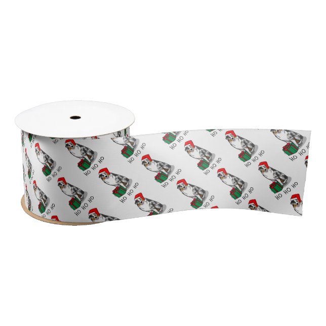 Australischer Weihnachtsschäfer (blauer Merle tan/ Satinband (Spule)