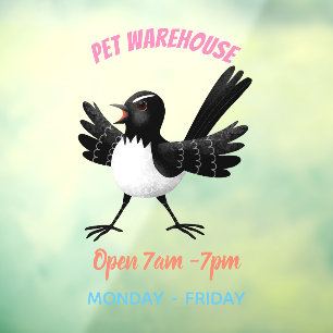Australischer Willie Wagtail Cartoon Fensteraufkleber