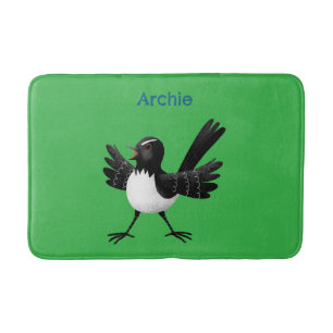 Australischer Willie Wagtail Cartoon personalisier Badematte