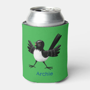 Australischer Willie Wagtail Cartoon personalisier Dosenkühler