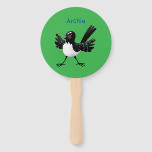 Australischer Willie Wagtail Cartoon personalisier Fächer