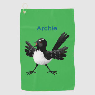 Australischer Willie Wagtail Cartoon personalisier Golfhandtuch