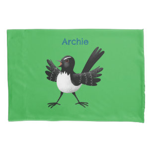 Australischer Willie Wagtail Cartoon personalisier Kissenbezug