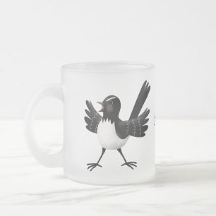 Australischer Willie Wagtail Cartoon personalisier Mattglastasse