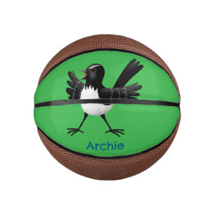 Australischer Willie Wagtail Cartoon personalisier Mini Basketball