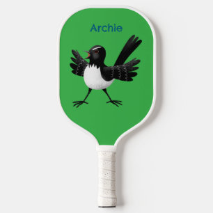 Australischer Willie Wagtail Cartoon personalisier Pickleball Schläger