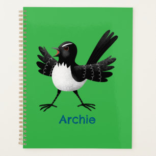 Australischer Willie Wagtail Cartoon personalisier Planer