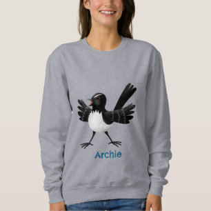 Australischer Willie Wagtail Cartoon personalisier Sweatshirt