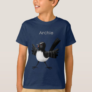 Australischer Willie Wagtail Cartoon personalisier T-Shirt