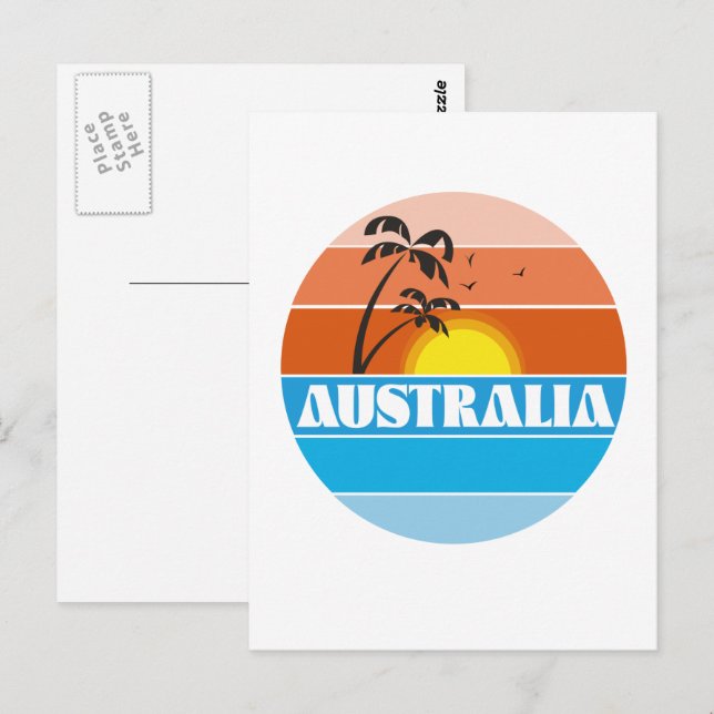 Australisches 80er-Retrologo Postkarte (Vorne/Hinten)
