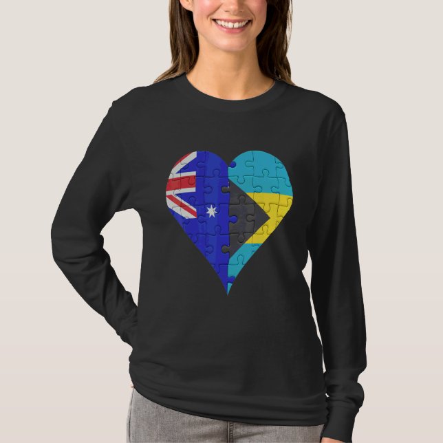 Australisches Bahamian-Flaggenherz T-Shirt (Vorderseite)