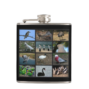 Australisches Birdwatchers Collage Flachmann