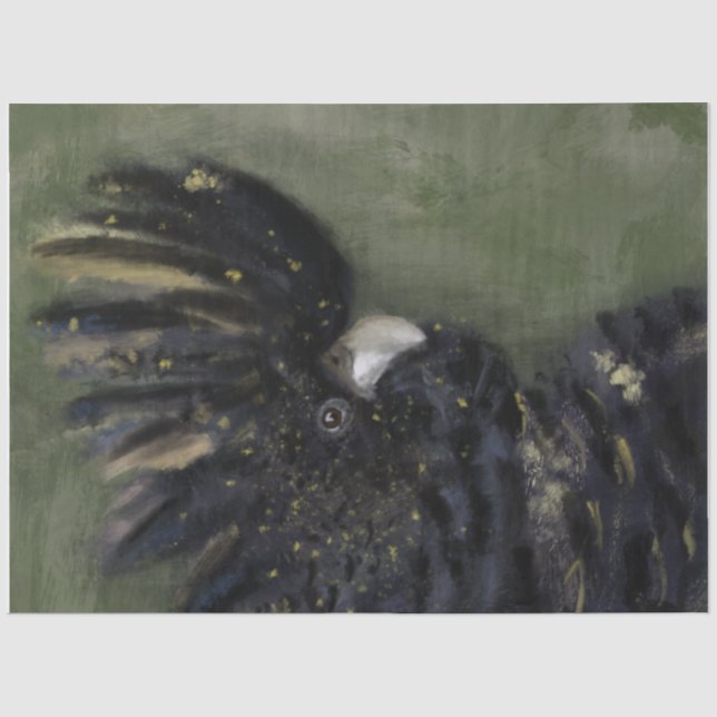 Australisches Black Cockatoo-Dekoupage-Papier  Seidenpapier (Vorderseite)
