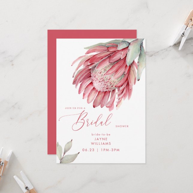 Australisches Blumenkolorisches Brautparty Einladung (Vorderseite/Rückseite Beispiel)