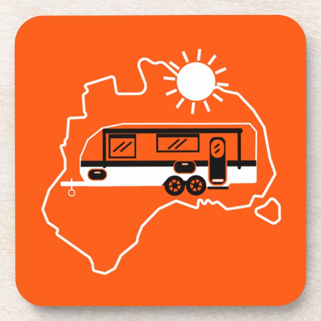Australisches Caravan-Camping Getränkeuntersetzer (Vorderseite)