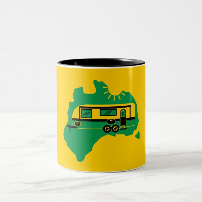 Australisches Caravan-Camping Zweifarbige Tasse (Mittel)