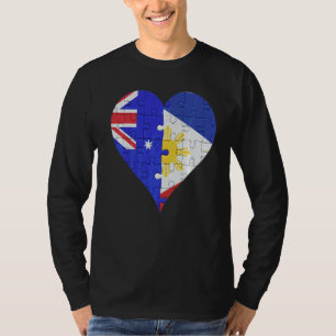 Australisches Filipino-Flaggenherz T-Shirt