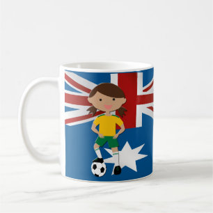 Australisches Fußball-Mädchen 4 Kaffeetasse