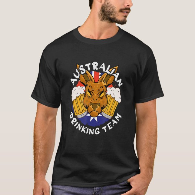 Australisches Getränketeam Beer Alcohol Party Flag T-Shirt (Vorderseite)