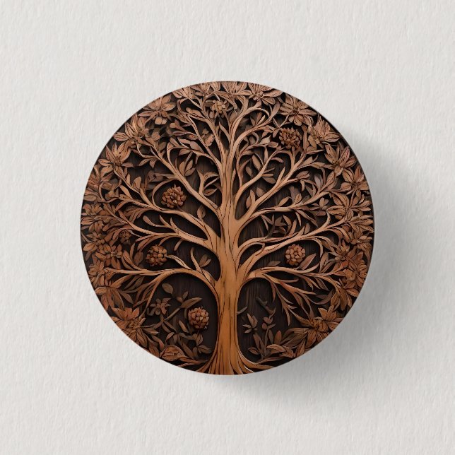 Australisches Holz: 3D Warah Tree Wood Print, Button (Vorderseite)