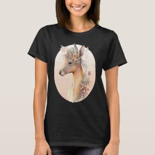 Australisches Kangaroo Blume Crown Watercolor Anim T-Shirt