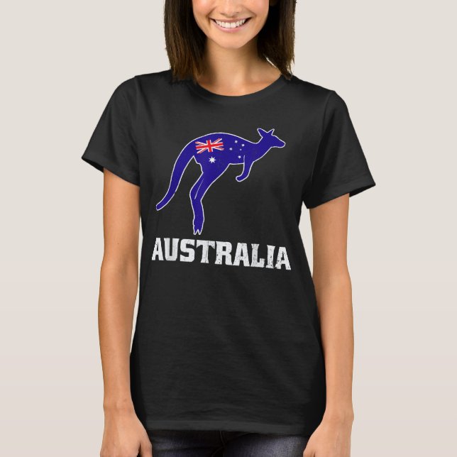 Australisches Kangaroo Shirt Australien Flagge Sou (Vorderseite)