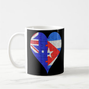 Australisches kubanisches Flaggenherz Kaffeetasse