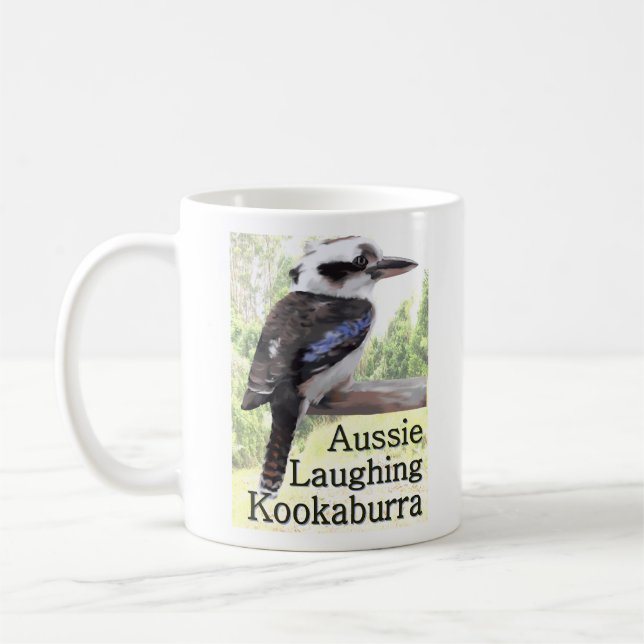 Australisches lachendes Kookaburra Kaffeetasse (Links)