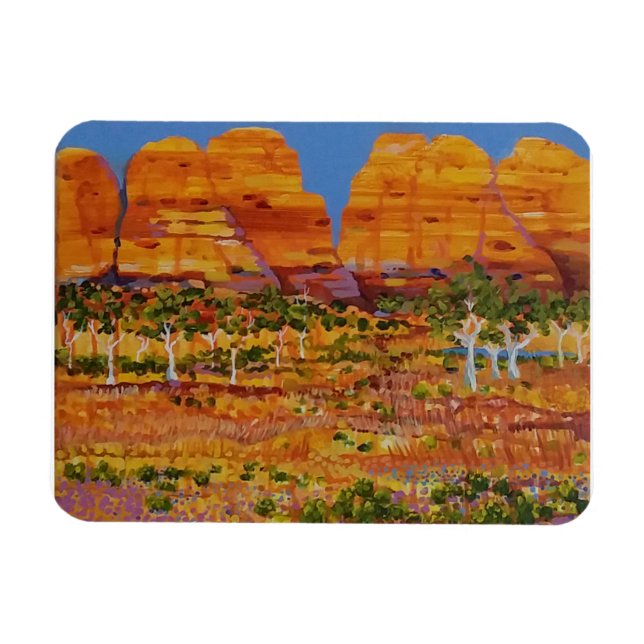 Australisches Outback mit Wildblumen Magnet (Horizontal)