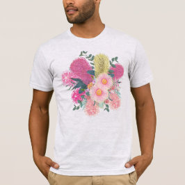 Australisches Outback Rosa und Gelb Blüten T-Shirt