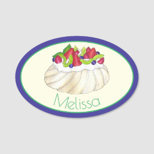 Australisches Pavlova Fruit Meringue Dessert Food Namensschild