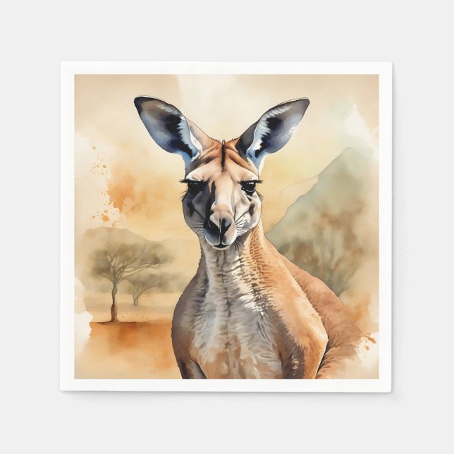 Australisches Portrait Kangaroo Serviette (Vorderseite)