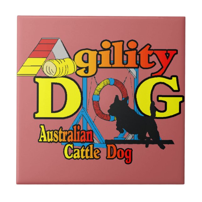 Australisches Rind Dog Agility Fliese (Vorderseite)