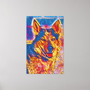 Australisches Rinderhund Acrylportrait Leinwanddruck