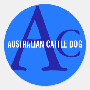 Australisches Rinderhund-Monogramm Runder Aufkleber
