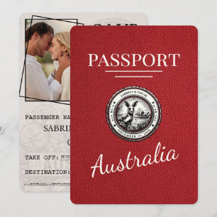 Australisches rotes Reisepass Save The Date