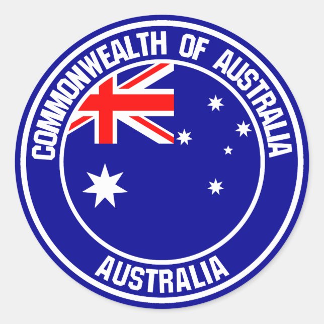 Australisches RundEmblem Runder Aufkleber (Vorderseite)