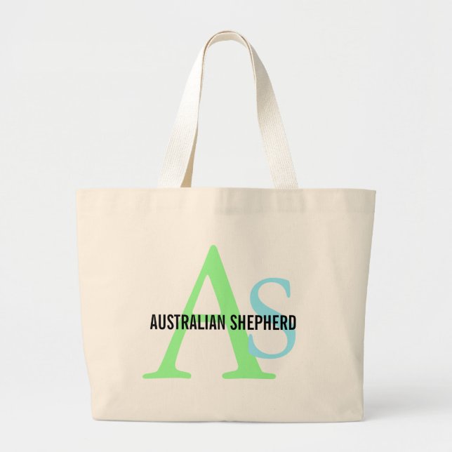 Australisches Schäfer-Monogramm Jumbo Stoffbeutel (Vorne)