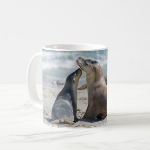Australisches Seelöwe und Jungtier Kaffeetasse