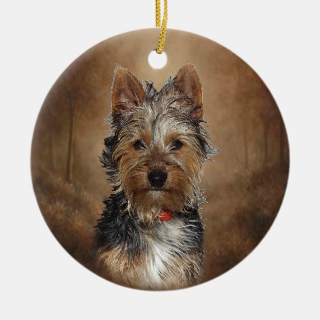 Australisches seidiges Terrier Keramikornament (Vorne)