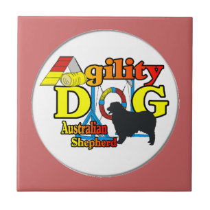 Australisches Shepherd-Agility Fliese