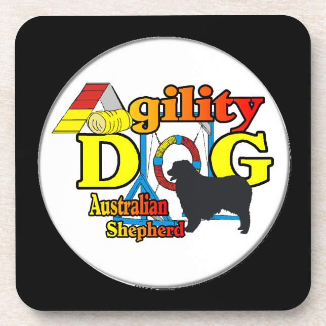 Australisches Shepherd-Agility Untersetzer (Vorderseite)