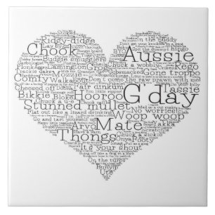Australisches Slang-Herz Fliese