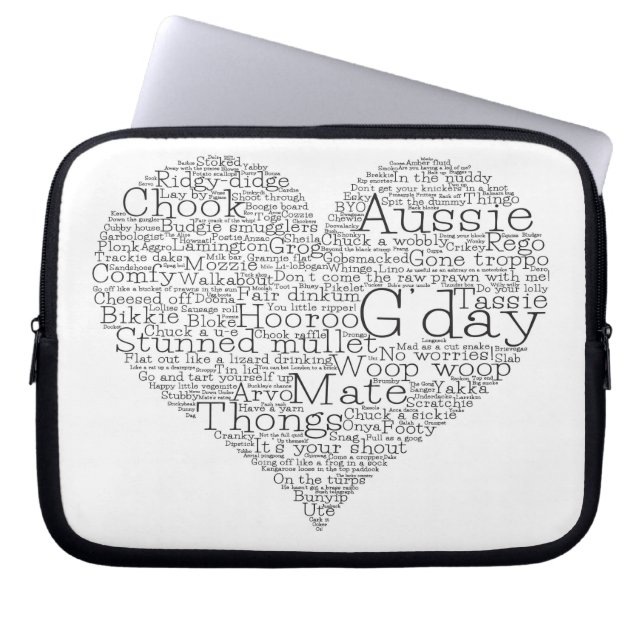 Australisches Slang-Herz Laptopschutzhülle (Vorderseite)